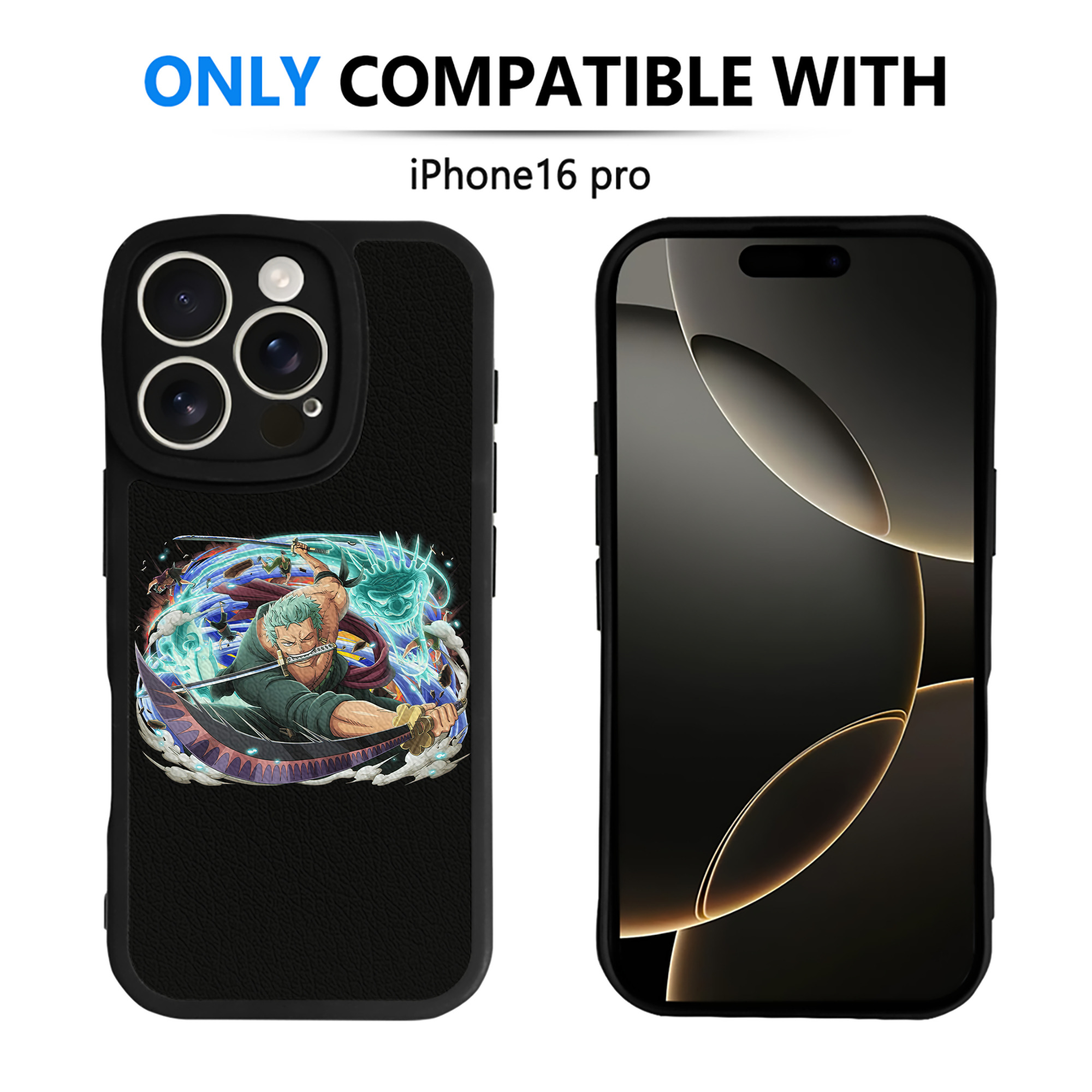 （画像用） ワンピース ロロノア・ゾロ ONE PIECE Roronoa Zoro 【iPhone 16シリーズ対応】シリコンスマホケース（レザー調） 材質：シリコン